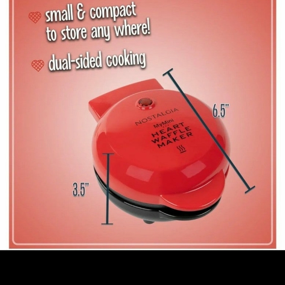 NIB Mini Heart Waffle Maker, Warranty, - Picture 10 of 11
